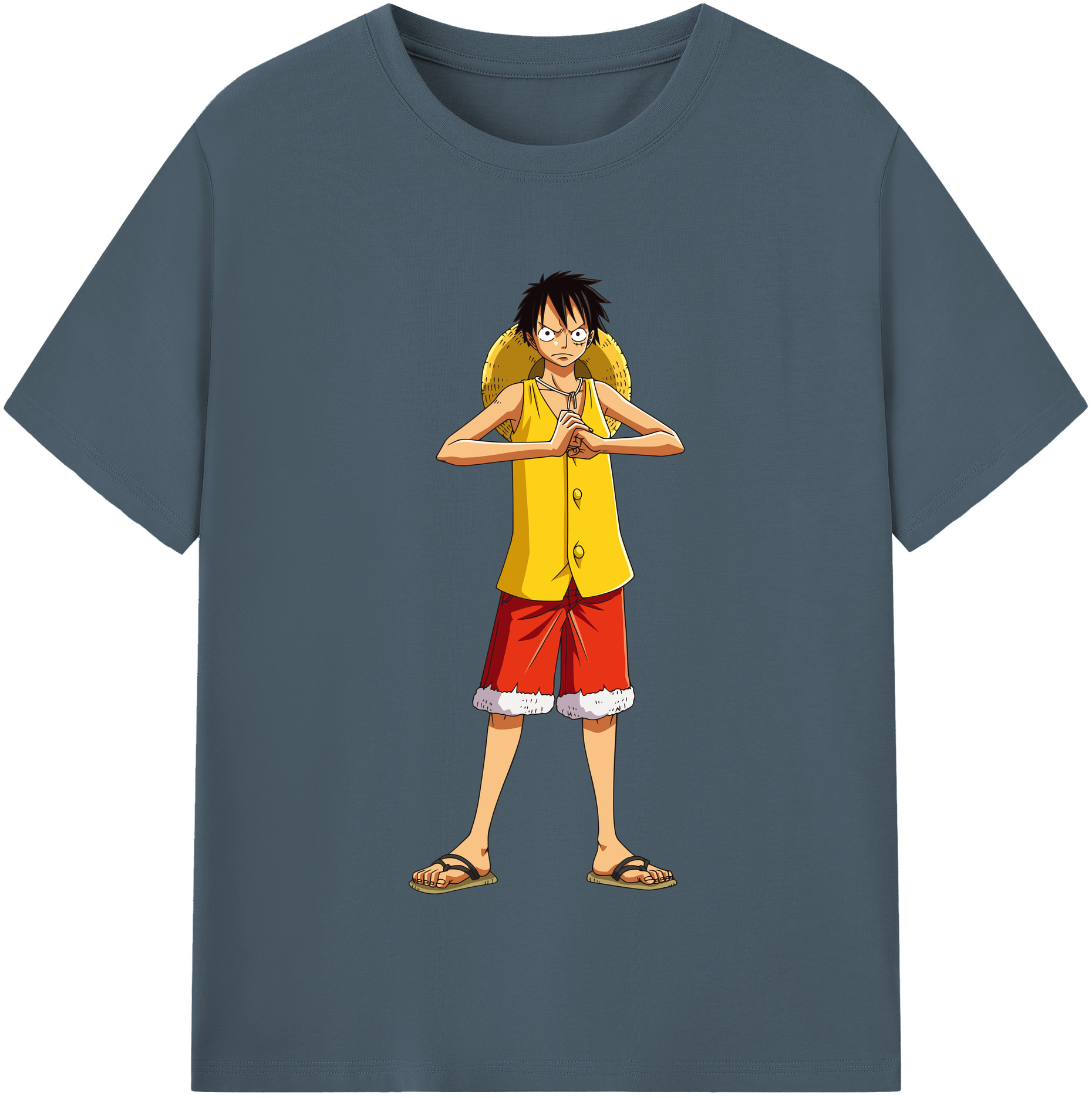 ワンピース モンキー・D・ルフィ ONE PIECE Monkey D. Luffy 綿100％半袖Tシャツ（フロントプリント）